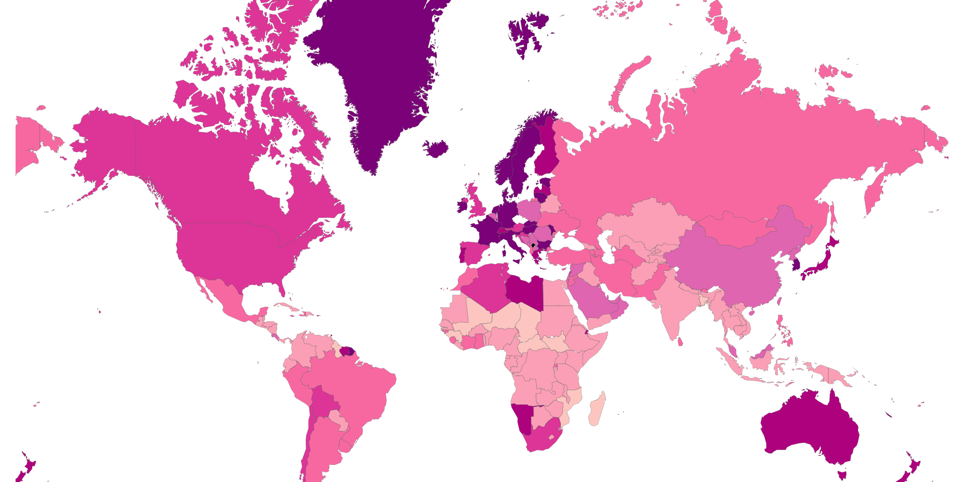 Average Age At First Marriage, Females, By Country | Interactive Maps